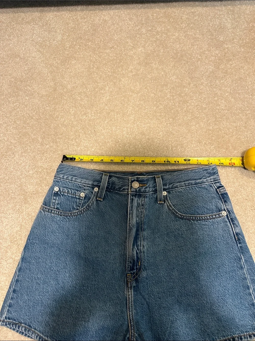 Levi's Dark Blue High-Rise Denim Shorts